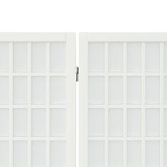 Vidaxl Zložljiv 4-delni paravan japonski stil 160x170 cm bele barve