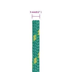 Vidaxl Vrv za čoln zelena 5 mm 50 m polipropilen
