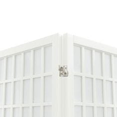 Vidaxl Zložljiv 5-delni paravan japonski stil 200x170 cm bele barve