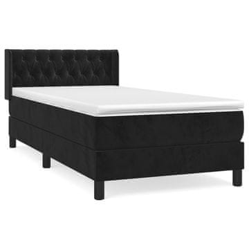 Vidaxl Box spring postelja z vzmetnico črn 90x190 cm žamet