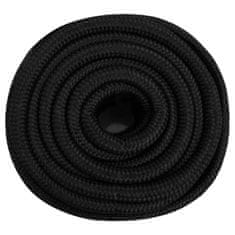 Vidaxl Vrv za čoln popolnoma črna 20 mm 25 m polipropilen
