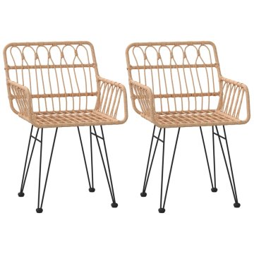 Vidaxl Vrtni stol 2 kosa z naslonom za roke 56x64x80 cm PE ratan
