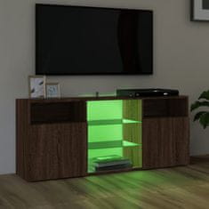 Vidaxl TV omarica z LED lučkami rjav hrast 120x30x50 cm