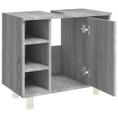 Vidaxl Kopalniška omarica siva sonoma 60x32x53,5 cm inženirski les