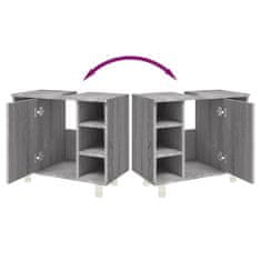 Vidaxl Kopalniška omarica siva sonoma 60x32x53,5 cm inženirski les