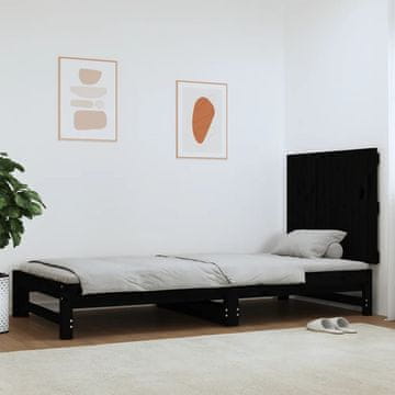 Vidaxl vidaXL Vzglavje postelje črno 82,5x3x60 cm masivni borov les
