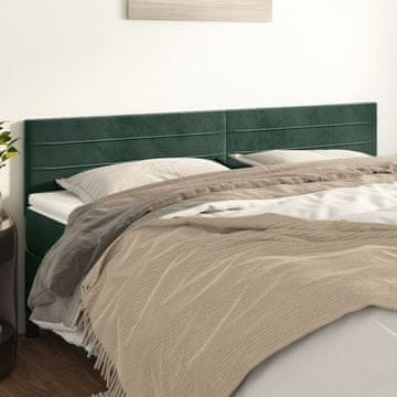 Vidaxl vidaXL Vzglavja za posteljo, komplet 2 kosov, temno zelena, 100x5x78/88 cm, žamet