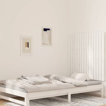 Vidaxl vidaXL Vzglavje postelje belo 95,5x3x90 cm masivni borov les