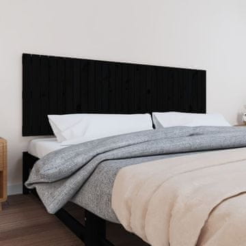 Vidaxl vidaXL Vzglavje postelje črno 185x3x60 cm masivni borov les