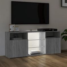 Vidaxl TV omarica z LED lučkami siva sonoma 120x30x50 cm