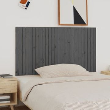 Vidaxl vidaXL Vzglavje postelje, sivo, 166x3x90 cm, masiven borov les