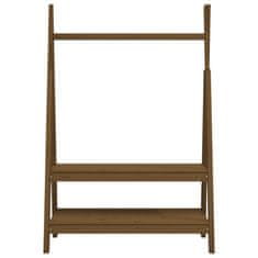 Vidaxl Stojalo za oblačila medeno rjavo 100x45,5x150 cm trdna borovina