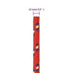 Vidaxl vidaXL Jadralna vrv, rdeča, 12 mm, 100 m, polipropilen