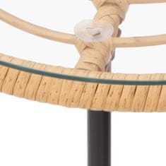 Greatstore Jedilna miza Ø55 cm kaljeno steklo in jeklo