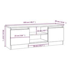 Vidaxl TV omarica z vrati rjav hrast 102x30x36 cm