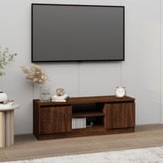 Vidaxl TV omarica z vrati rjav hrast 102x30x36 cm