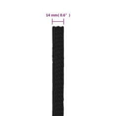 Vidaxl Delovna vrv črna 14 mm 250 m polipropilen