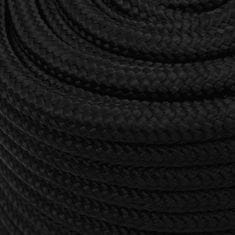Vidaxl Delovna vrv črna 16 mm 25 m poliester