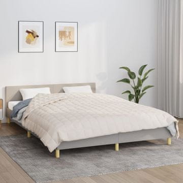 Vidaxl vidaXL Obtežena odeja, kremna, 220 x 240 cm, 15 kg, blago
