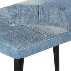 Greatstore Fotelj s stolčkom za noge denim krpanka platno