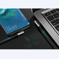 Ugreen Kotni kabel v opletu USB - USB-C Quick Charge 3.0 0,5 m siv