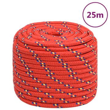 Vidaxl vidaXL Jadralna vrv, rdeča, 16 mm, 25 m, polipropilen