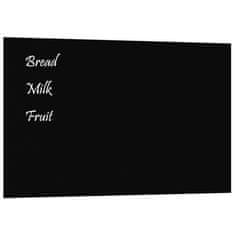 Vidaxl Stenska magnetna tabla črna 80x50 cm kaljeno steklo