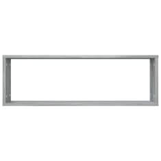 Vidaxl Stenska kockasta polica 4 kosi siva sonoma 80x15x26,5 cm