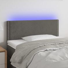 shumee vidaXL LED posteljno vzglavje temno sivo 100x5x78/88 cm žamet