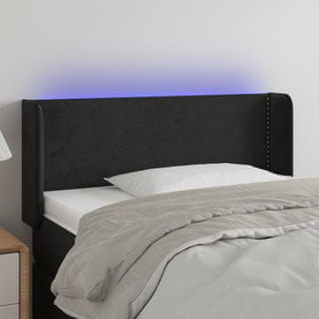 Vidaxl vidaXL Vzglavje postelje z LED diodo črno 103x16x78/88 cm žamet