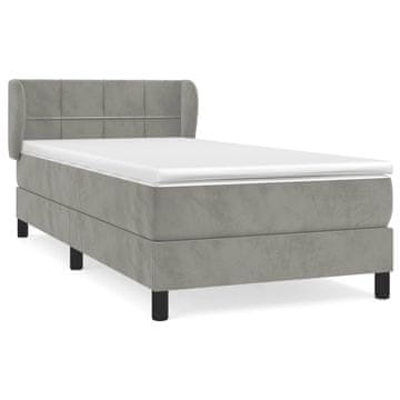 Vidaxl Box spring postelja z vzmetnico svetlo siva 80x200 cm žamet