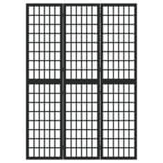 Vidaxl Zložljiv 3-delni paravan japonski stil 120x170 cm črne barve