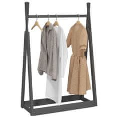 Vidaxl Stojalo za oblačila sivo 100x45x150 cm trdna borovina