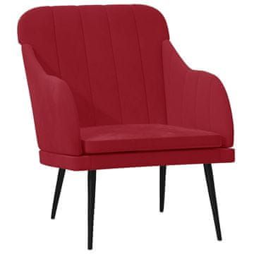 Vidaxl Fotelj vinsko rdeč 63x76x80 cm žamet