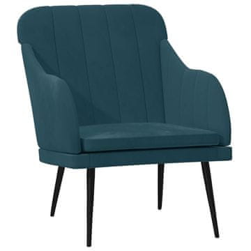 Vidaxl Fotelj moder 63x76x80 cm žamet