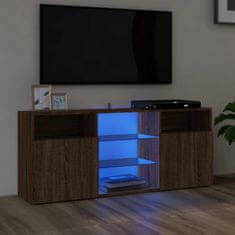 Vidaxl TV omarica z LED lučkami rjav hrast 120x30x50 cm