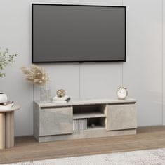 Vidaxl TV omarica z vrati betonsko siva 102x30x36 cm
