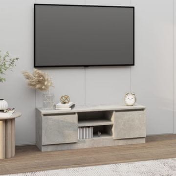 Vidaxl vidaXL TV omarica z vrati betonsko siva 102x30x36 cm