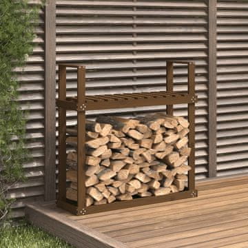 Vidaxl vidaXL Stojalo za drva medeno rjave barve 110x35x108,5 cm borov les