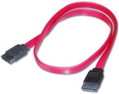 PremiumCord 0,5 m podatkovni kabel SATA 1,5/3,0 GBit/s rdeč