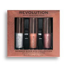 Makeup Revolution Set bleščil za ustnice Shimmer Bomb Mini Collection