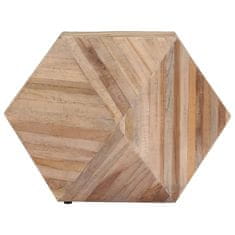 Vidaxl Stranska mizica iz predelane tikovine 40x40x40 cm