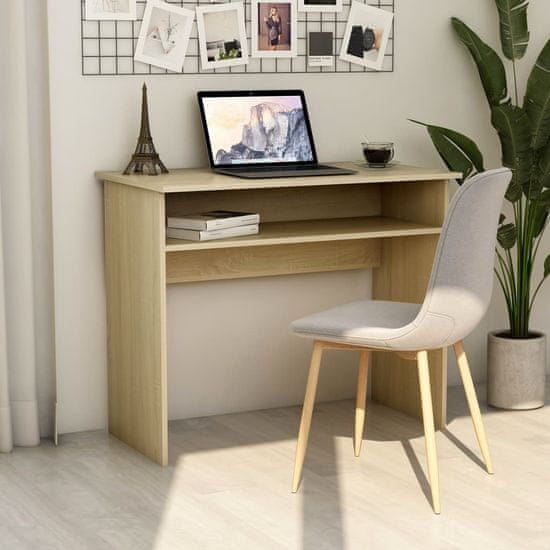 Vidaxl Pisalna miza sonoma hrast 90x50x74 cm iverna plošča
