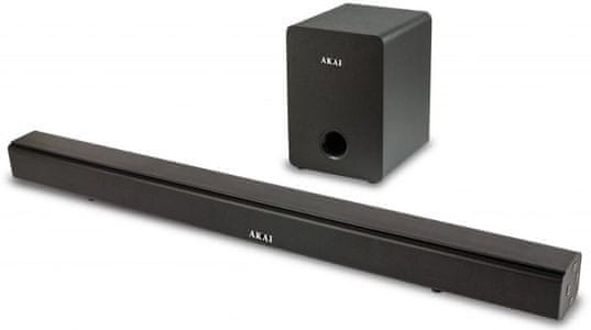 Bluetooth brezžični soundbar akai ASB-6WSW HDMI ARC odličen zvok AUX in vhod USB vhod optični vhod sodobna zasnova