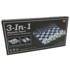 Northix Komplet za igro 3 v 1, šah - backgammon - dama 