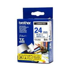 Brother - TZe-253, bela/modra (24 mm, laminirana)