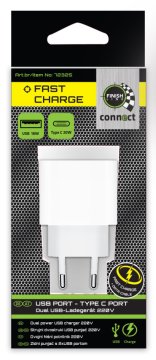FINISH LINE SUPER HIŠNI POLNILNIK USB+TIP C 3+2,22A FINISH LINE