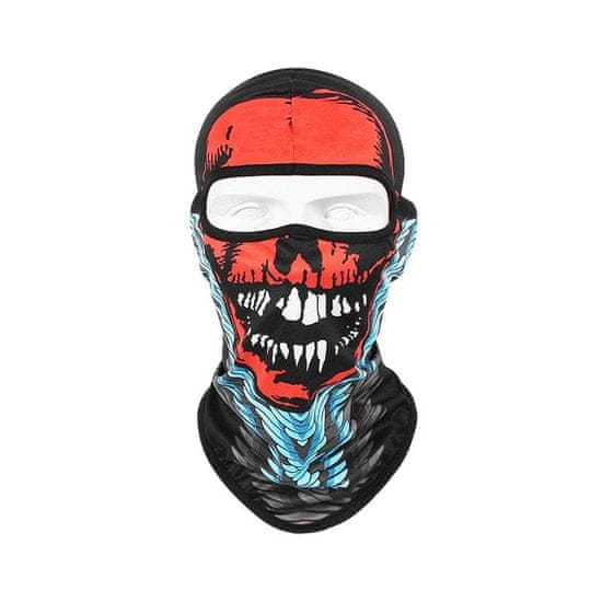 Northix Balaclava z rdečo lobanjo
