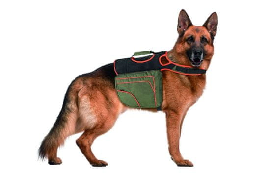 Karlie Nahrbtnik za pse zeleno-oranžna odsevna velikost. XL