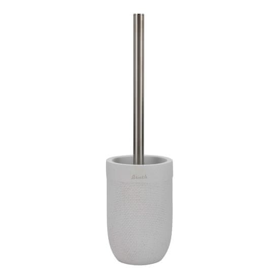 DKD Home Decor WC ščetka DKD Home Decor 10 x 10 x 37 cm Cement iz nerjavečega jekla Bela